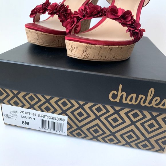 Charles by Charles David Red Lauryn Wedge Platform - Picture 14 of 15